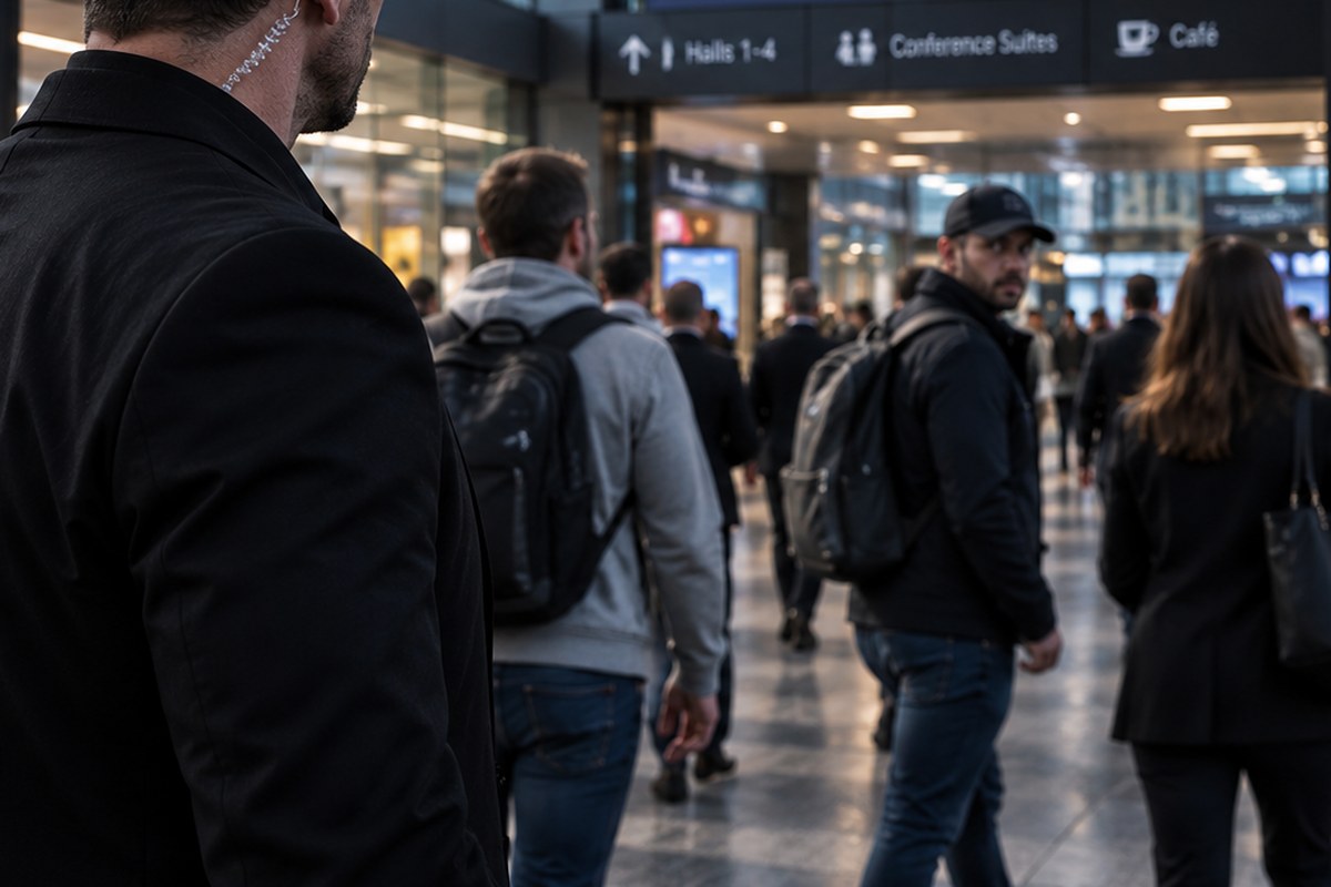 Observing a busy venue concourse
