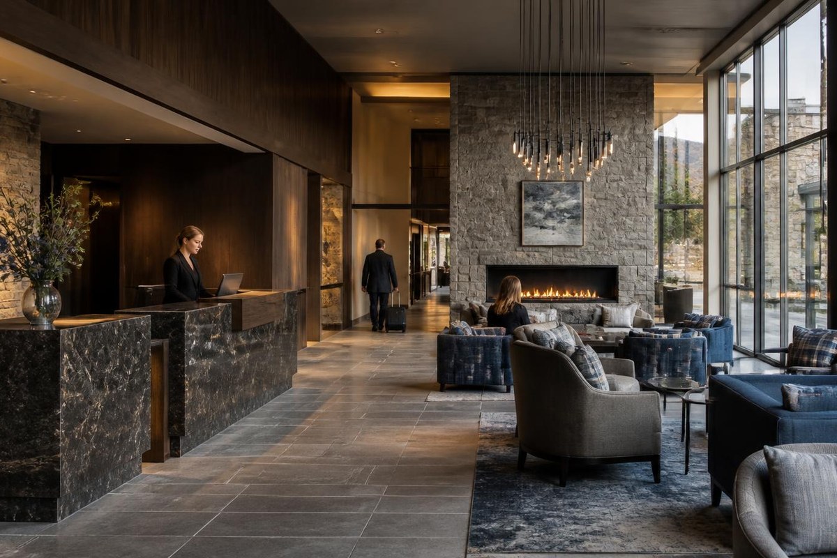 Hotel reception and lobby